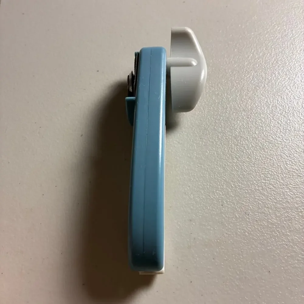 Vintage Blue White Manual Can Opener Handheld Retro Kitchen Gadget MCM